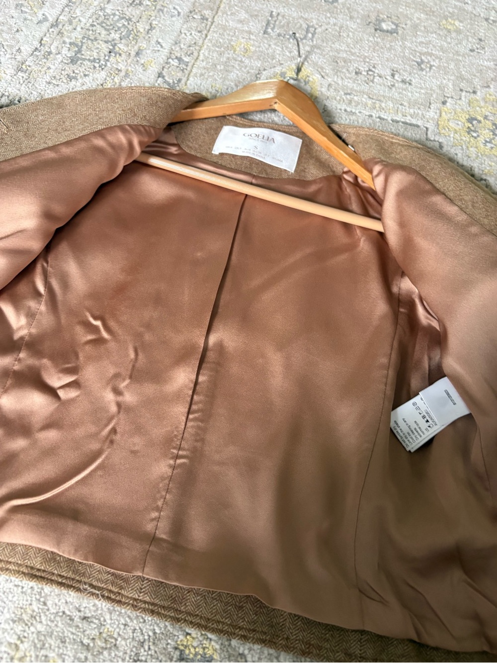 GOELIA brown washable wool blend cropped jacket - Picture 8 of 10
